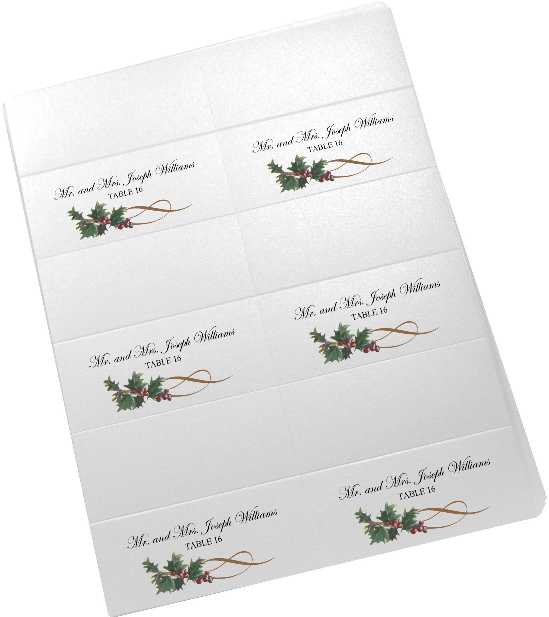 Amazon Christmas And Holiday Holly Swirl Printable Place Cards Set Of 60 10 Sheets Laser U0026 Inkjet Printers Wedding Party Dinner And 