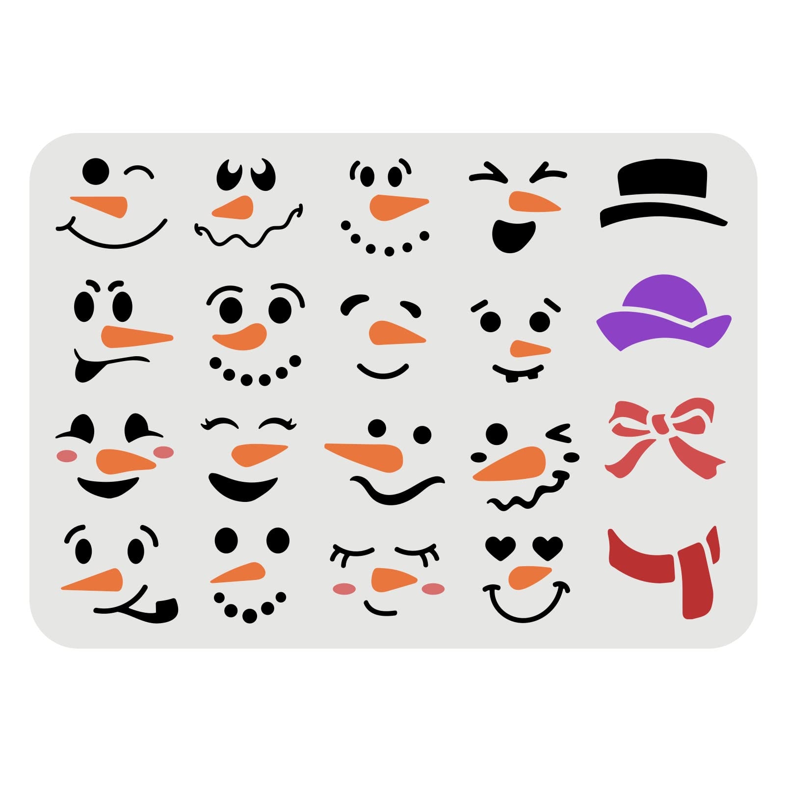 Amazon FINGERINSPIRE Snowman Face Stencil 11 7x8 3 Inch Plastic Snowman Smile Face Hat Bow Scarf Pattern Stencil For Painting On Wood Floor Wall Arts Crafts U0026 Sewing