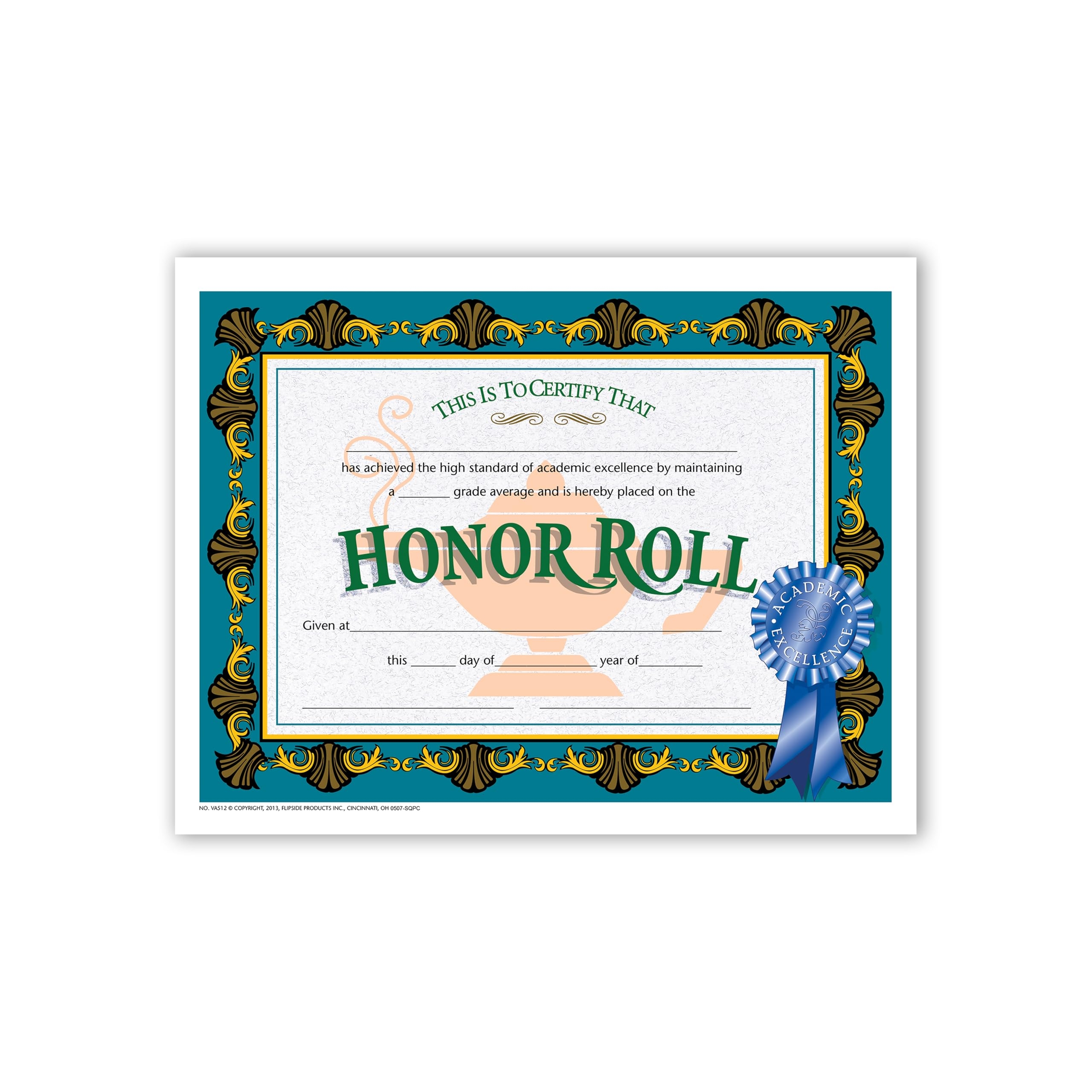 Amazon Flipside Products Honor Roll Certificate Recognition Award Students Incentive High Honors 8 5