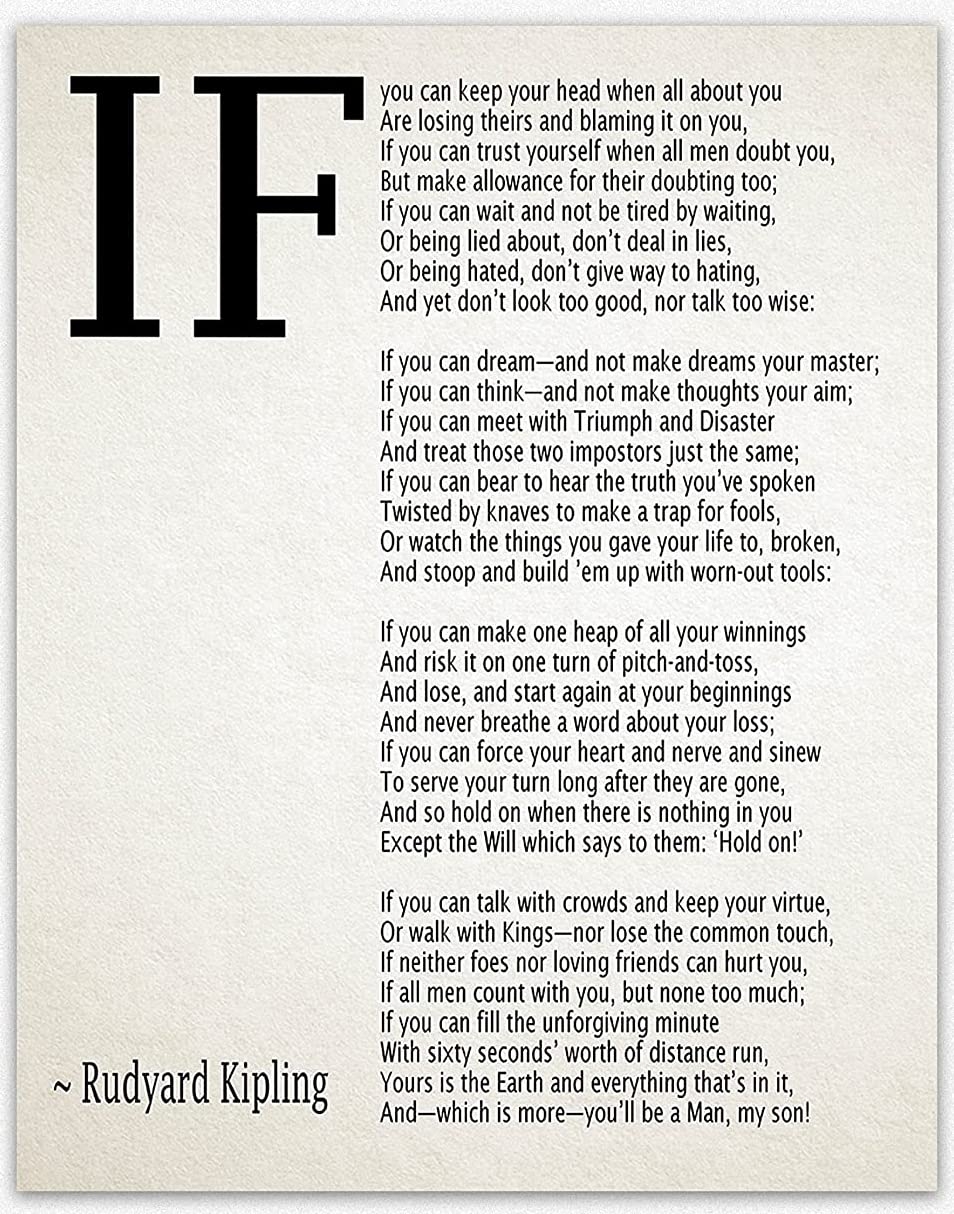 If By Rudyard Kipling Free Printable