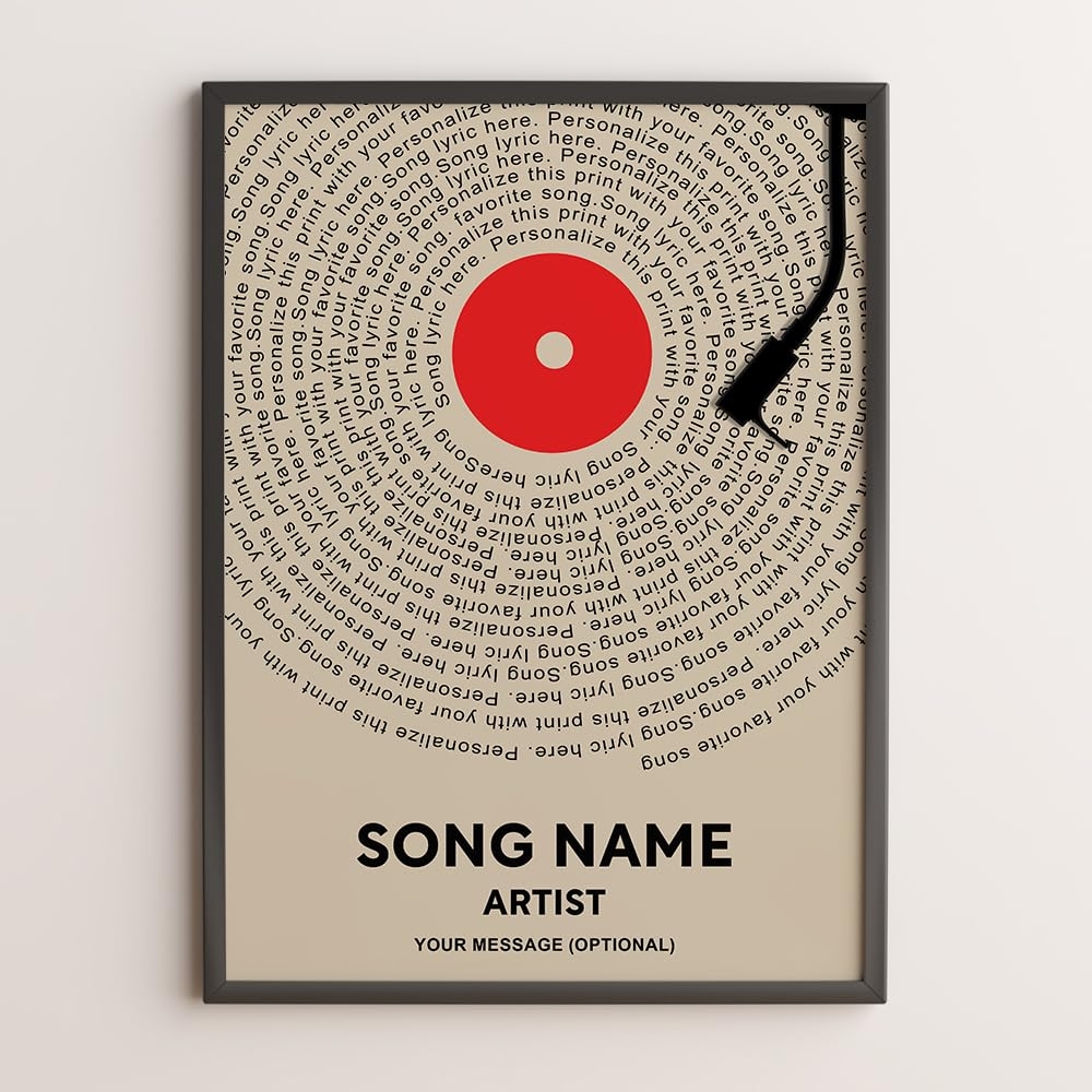 Amazon Personalized Song Lyrics Canvas Personalised Music Poster Custom Song Lyrics Print Music Gift Custom Song Lyrics Wall Art Song Lyrics 