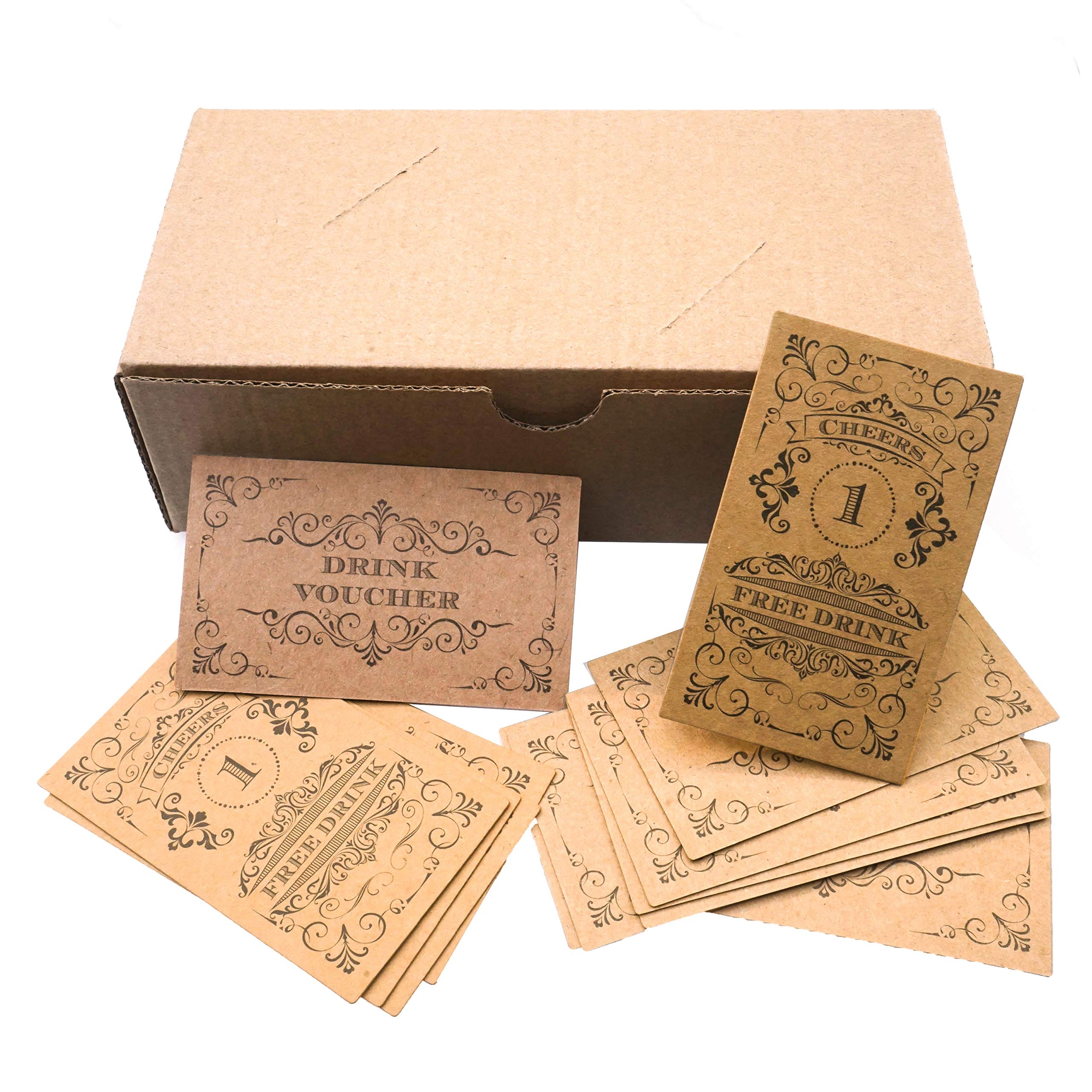 Amazon RXBC2011 350 Free Drink Tickets Coupons For A Free Drink Wedding Christmas Work Event Party Bar Kraft Card Home U0026 Kitchen