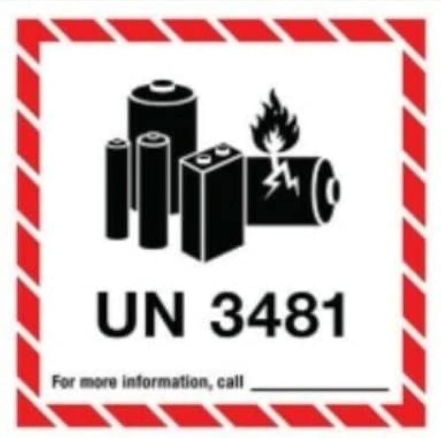 Amazon UN3481 Lithium Ion Battery Shipping Caution Labels 