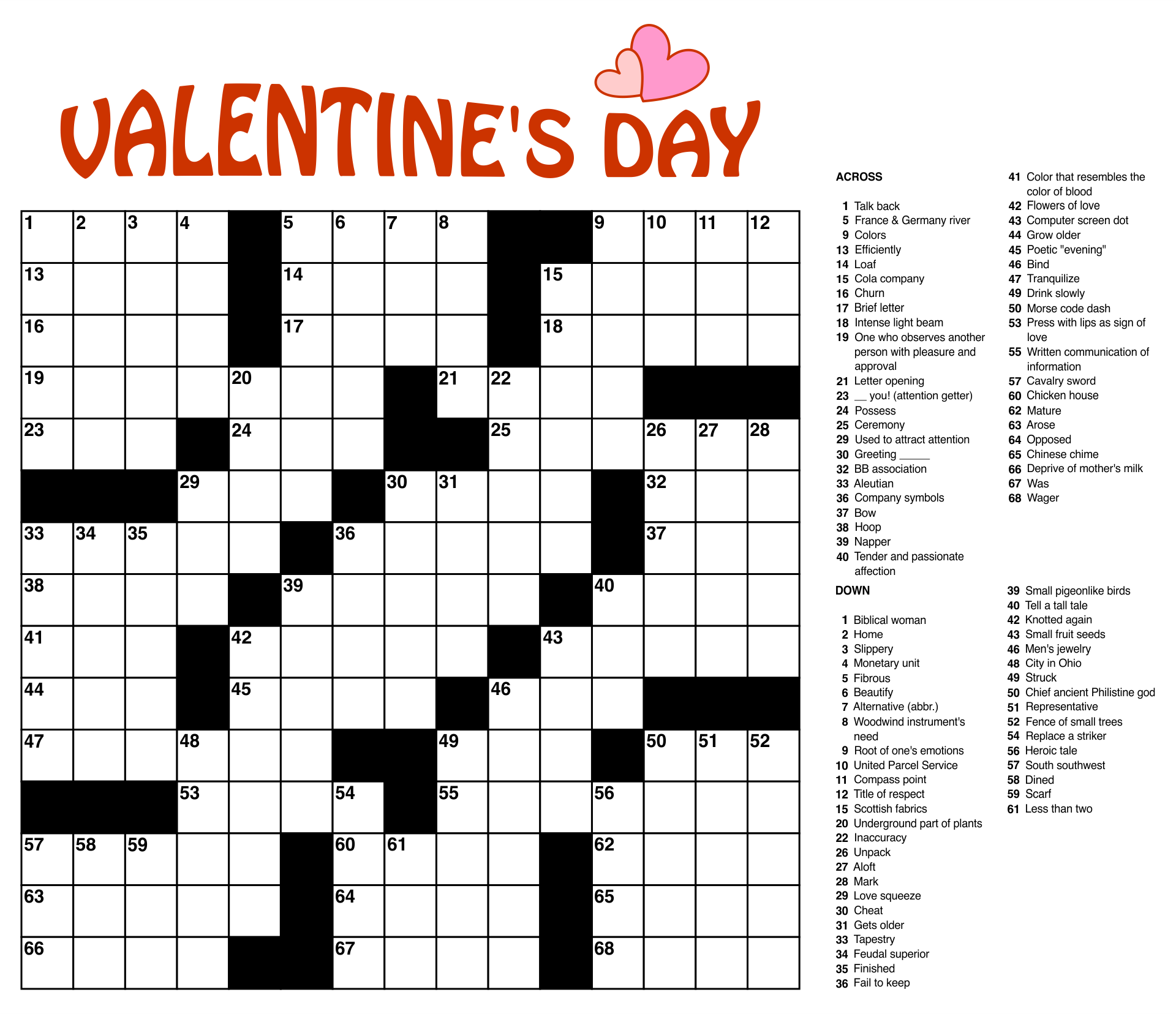 Large Print Crosswords Printable Free