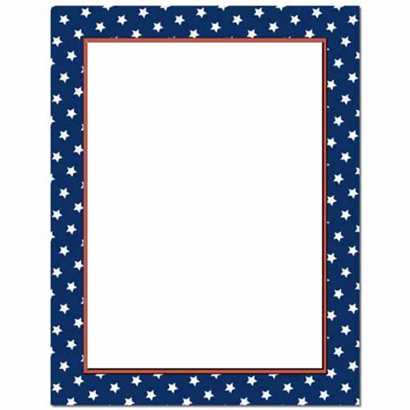 American Stars Patriotic Border Paper Your Paper Stop
