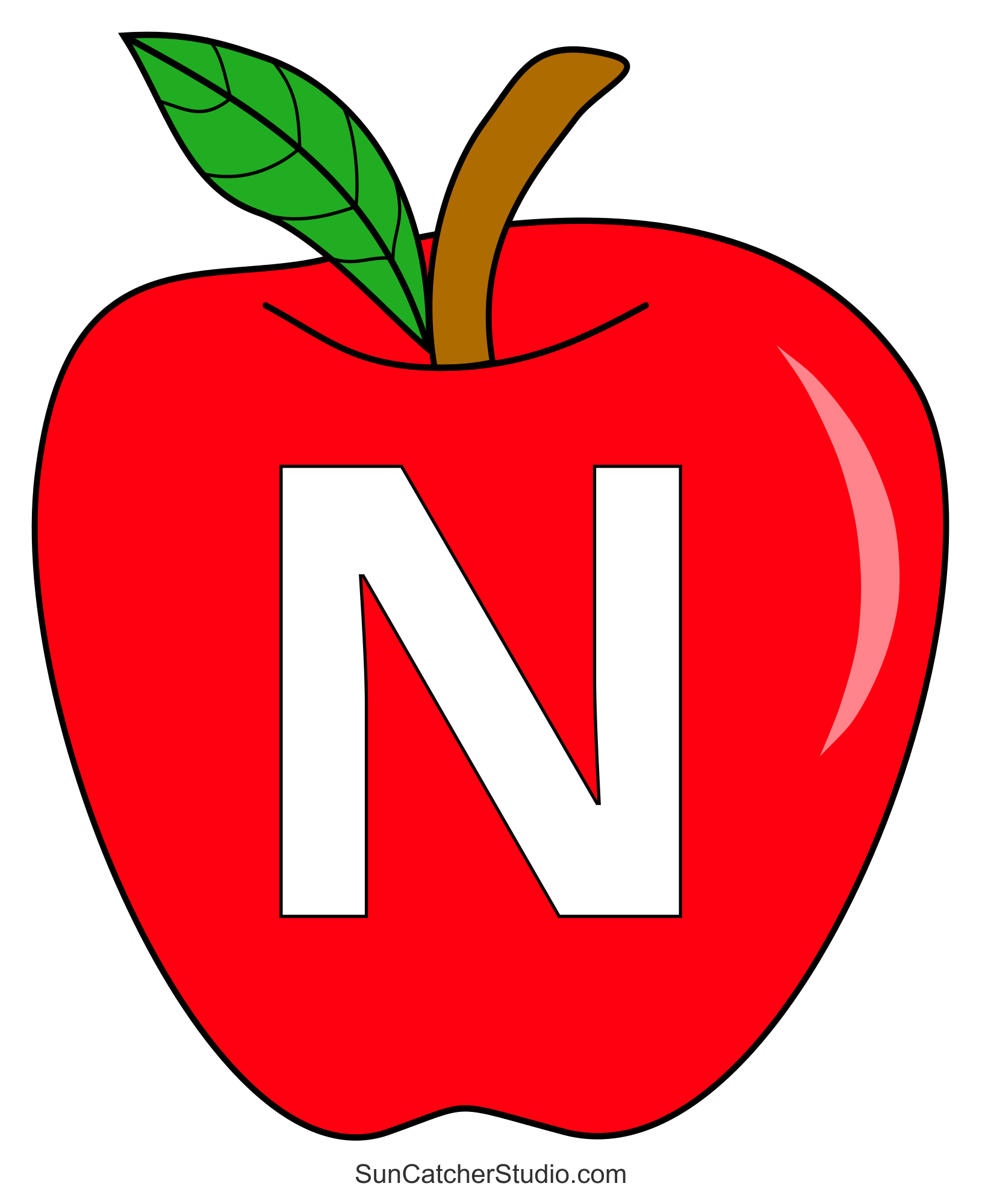 Free Printable Red Apple Template