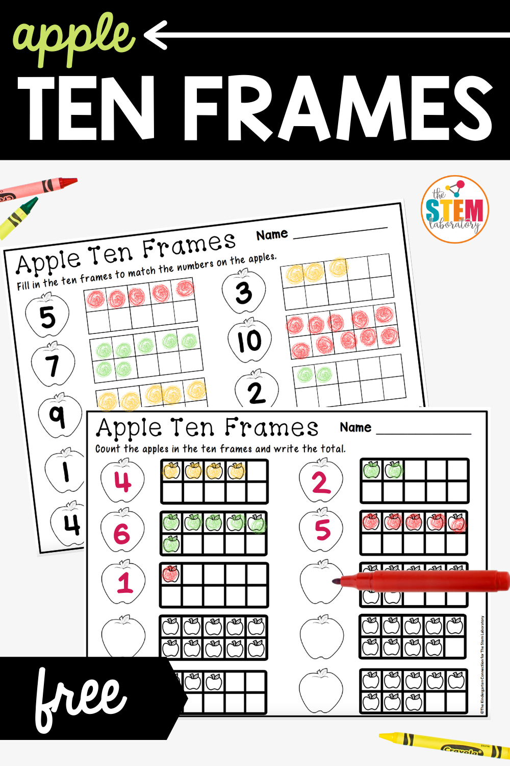 Apple Ten Frame Printables The Stem Laboratory