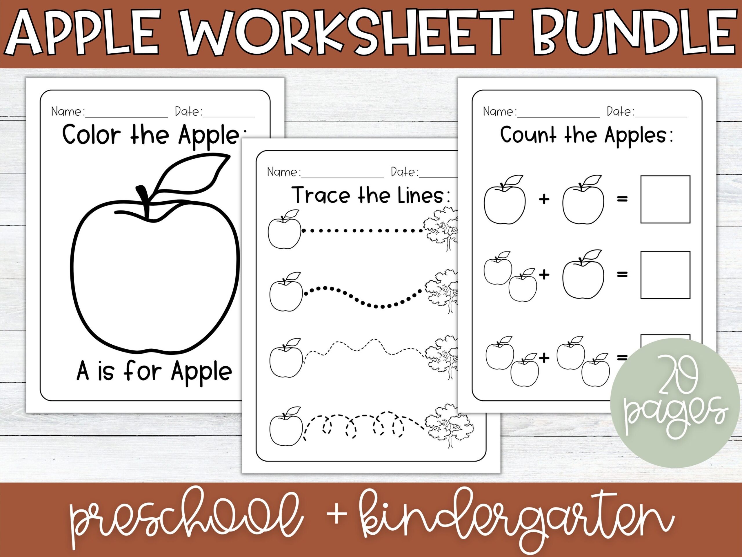 Free Printable Apple Worksheets Preschool