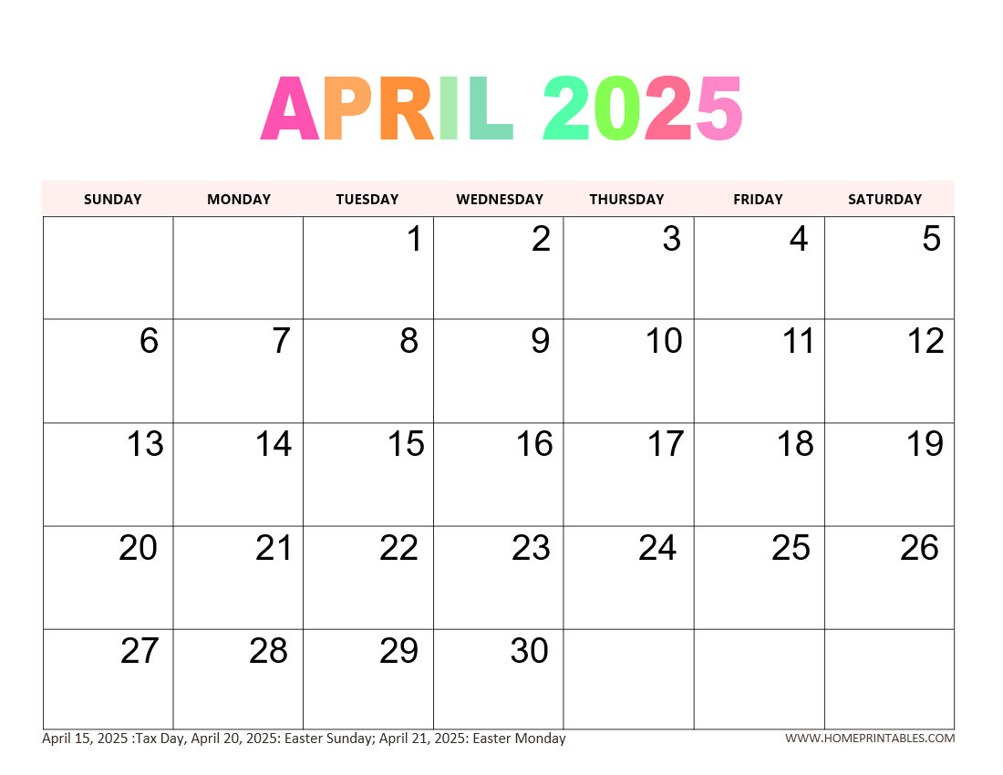 April 2025 Calendar 31 Best Free Printables For You Home 