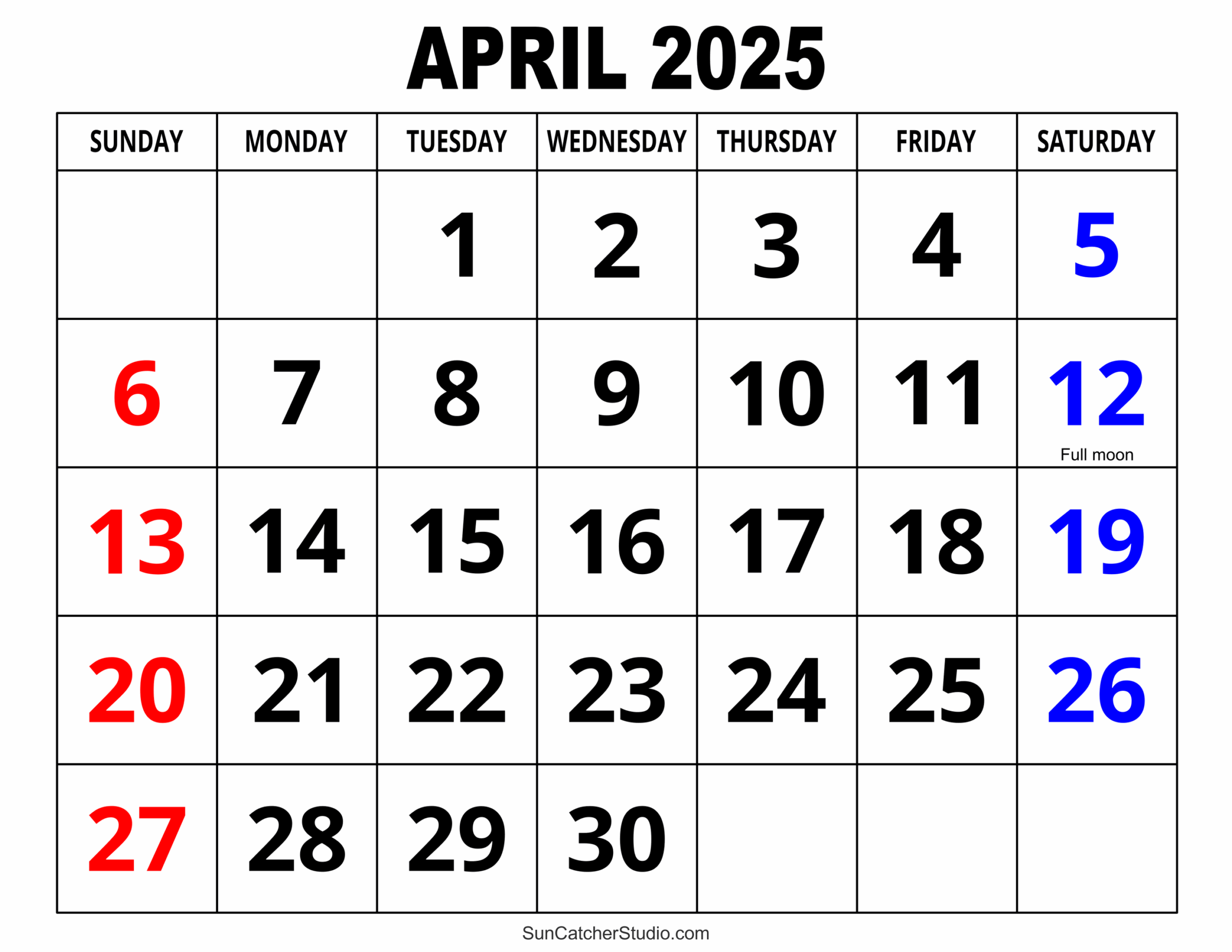 April 2025 Calendar Free Printable Free Printables Monograms 