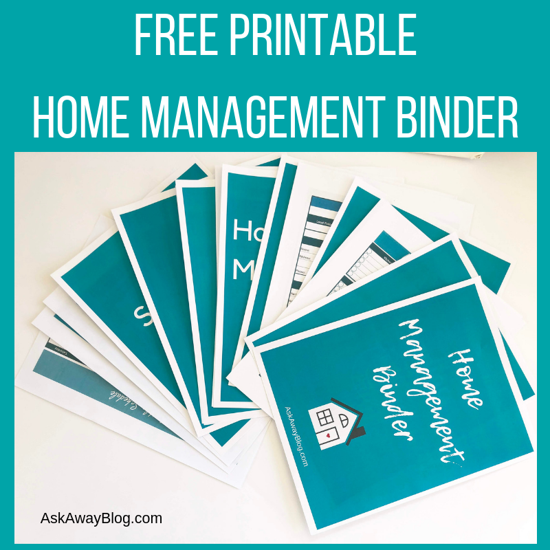 Ask Away Blog HOME MANAGEMENT BINDER FREE PRINTABLE