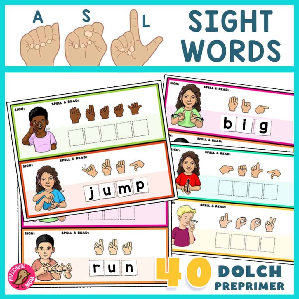 ASL Sight Word Mats Preschool Mom