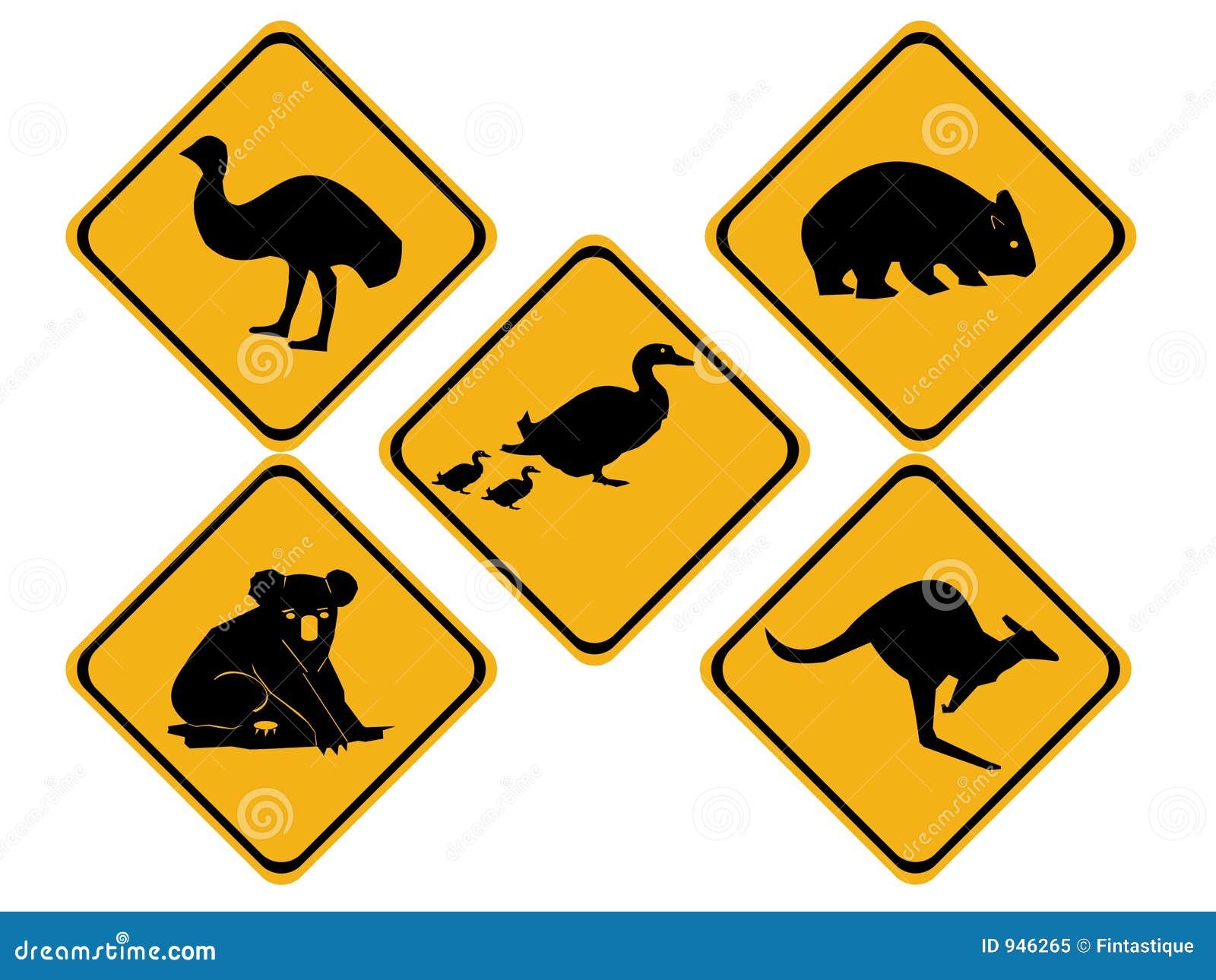 Australian Wildlife Road Signs Stock Vector Illustration Of Chicks Yellow 946265