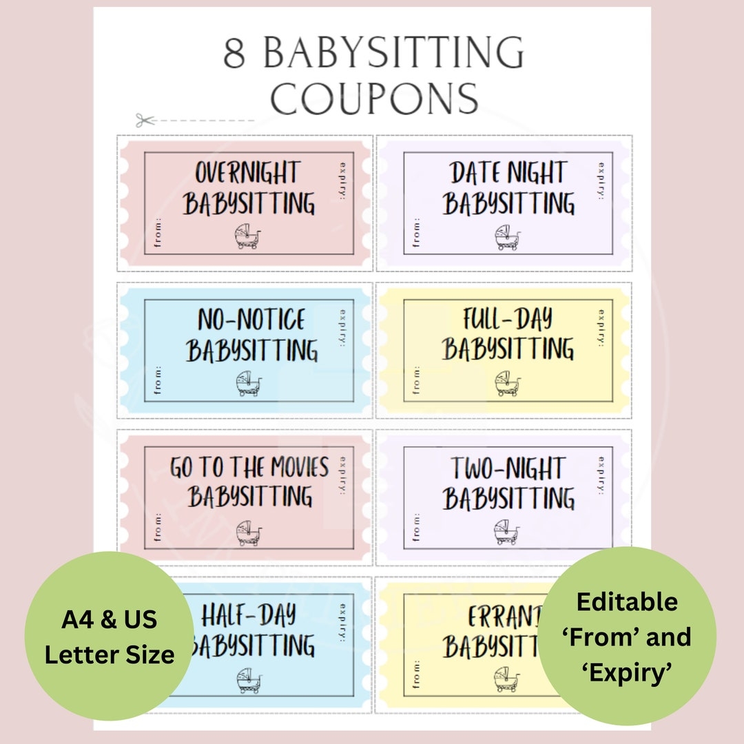 Babysitting Coupon Printable Free Pdf