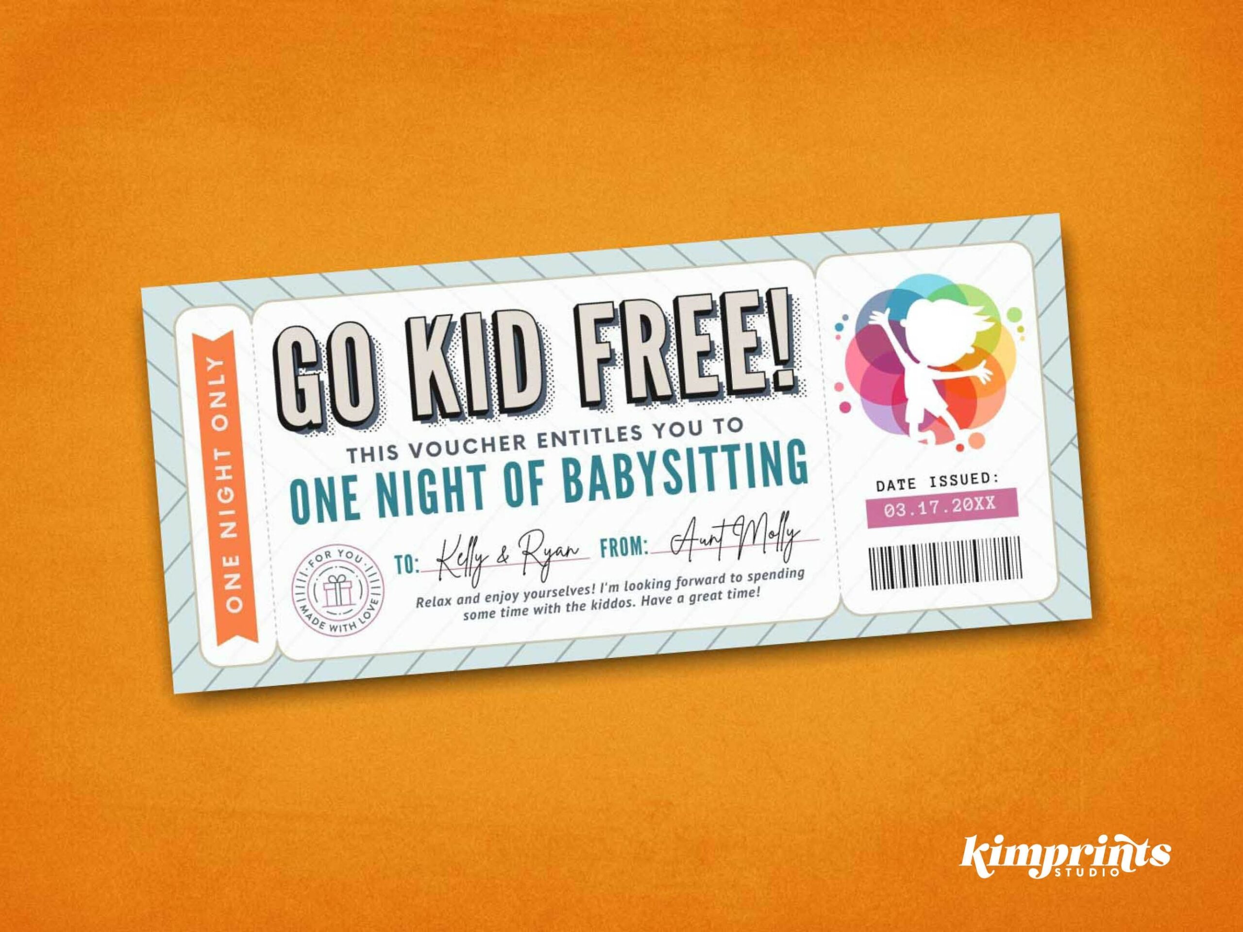 Babysitting Ticket Template Free Babysitting Gift Certificate 