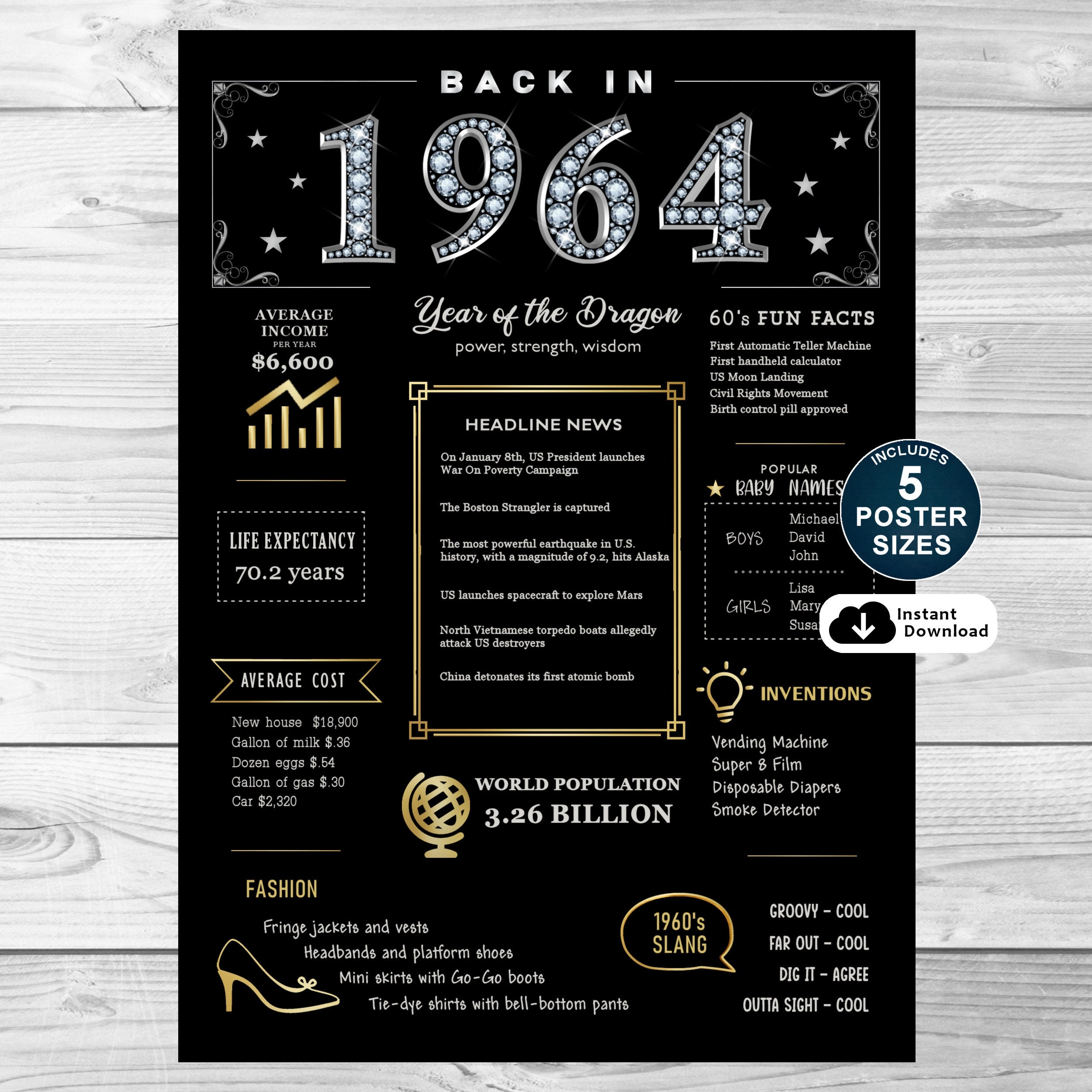 Back In 1964 Free Printable