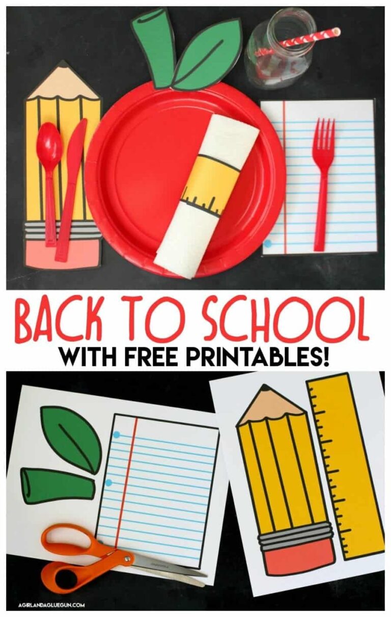 Back To School Table Settings With Free Printables A Girl And A 