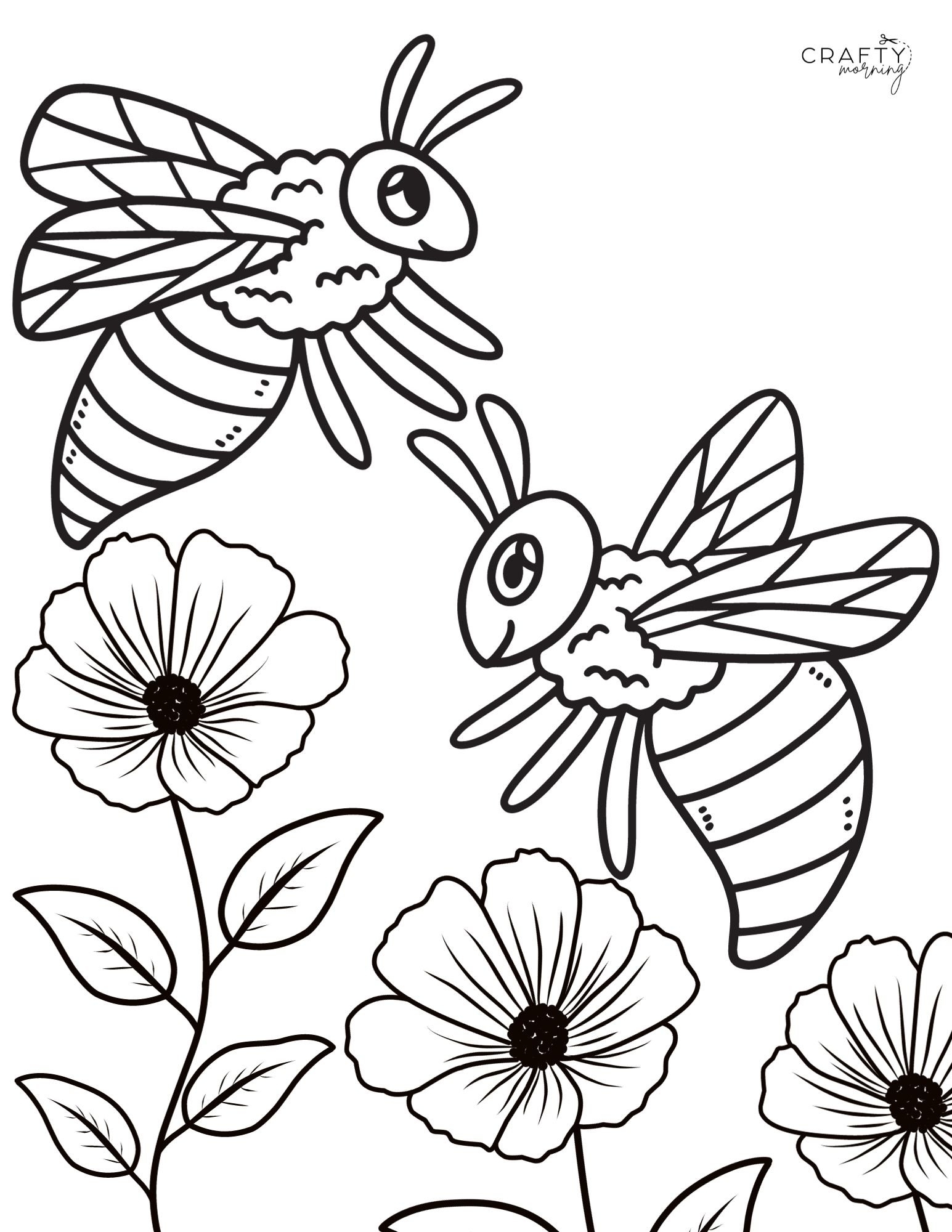 Bee Coloring Pages To Print Crafty Morning