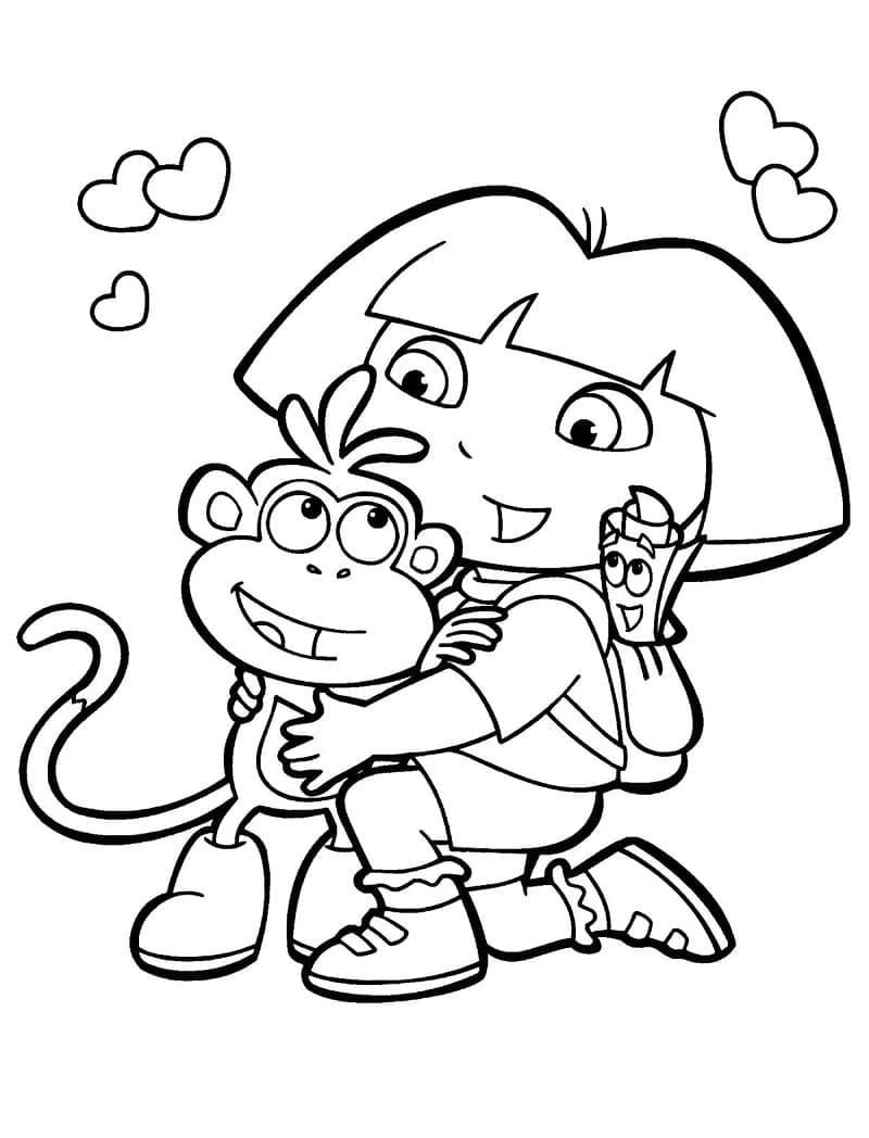 Best Friend Boots And Dora Coloring Page Download Print Or Color Online For Free