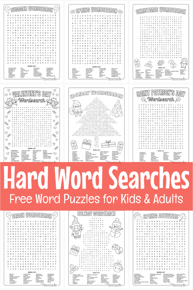 Best Hard Word Search Puzzles To Download U0026 Print For Free