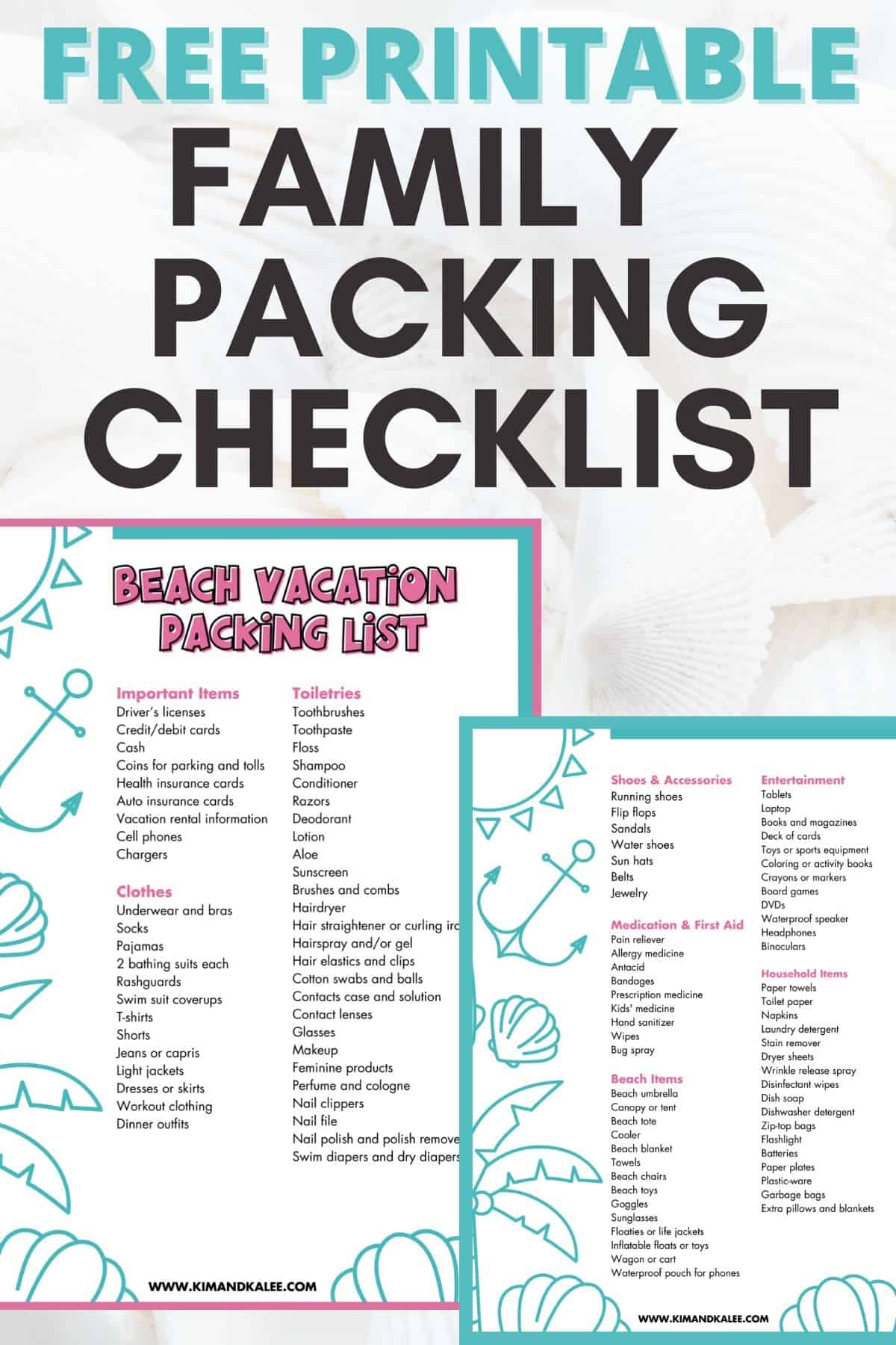 Free Printable Beach Vacation Packing List