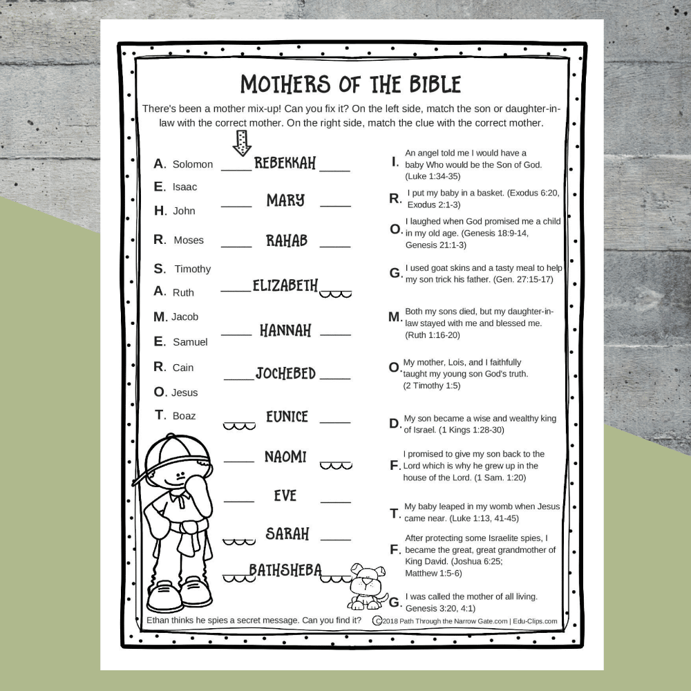 Free Printable Sunday School Activity Sheets