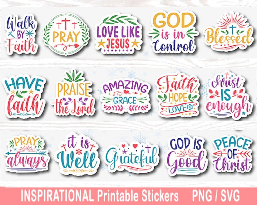 Bible Printable Stickers Bundle PNG Christian Stickers Sticker Png Bible Svg Printable Sticker Bundle Recovery Stickers Printable Etsy