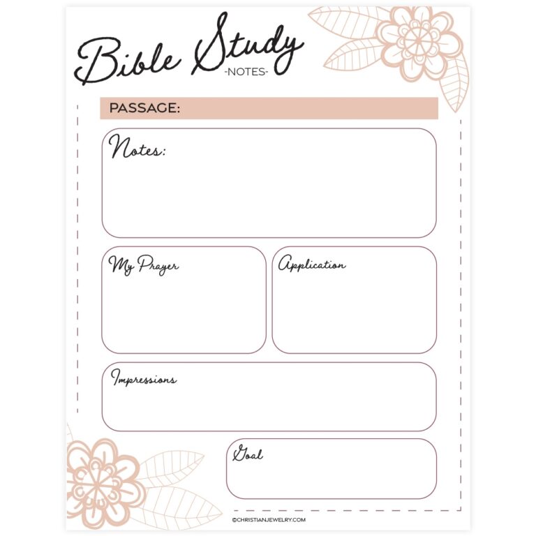 Bible Study Page Flowers Free Christian Printables