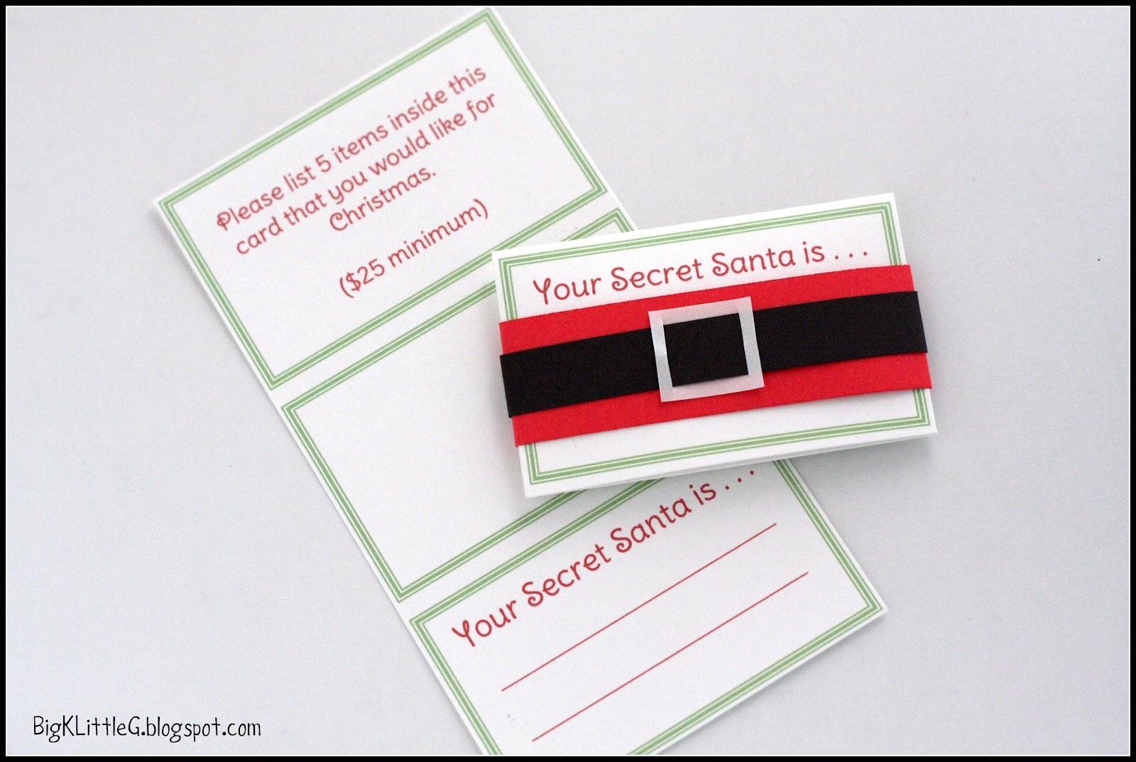 Secret Santa Cards Printable Free