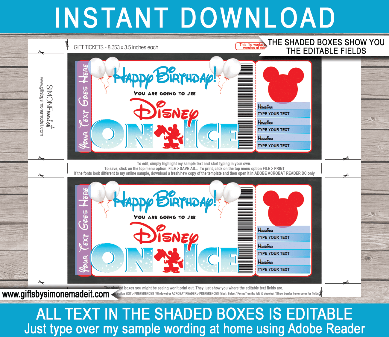 Birthday Disney On Ice Gift Ticket