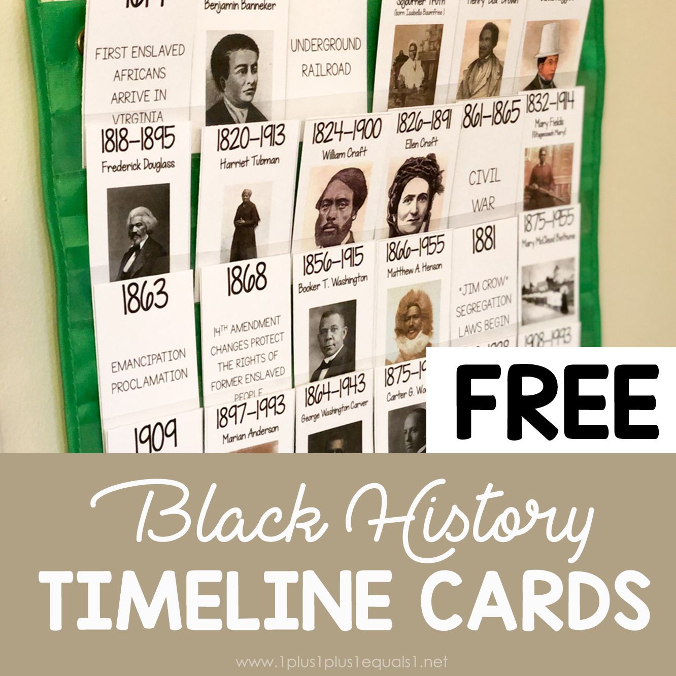 Black History Timeline Card Printables 1 1 1u003d1