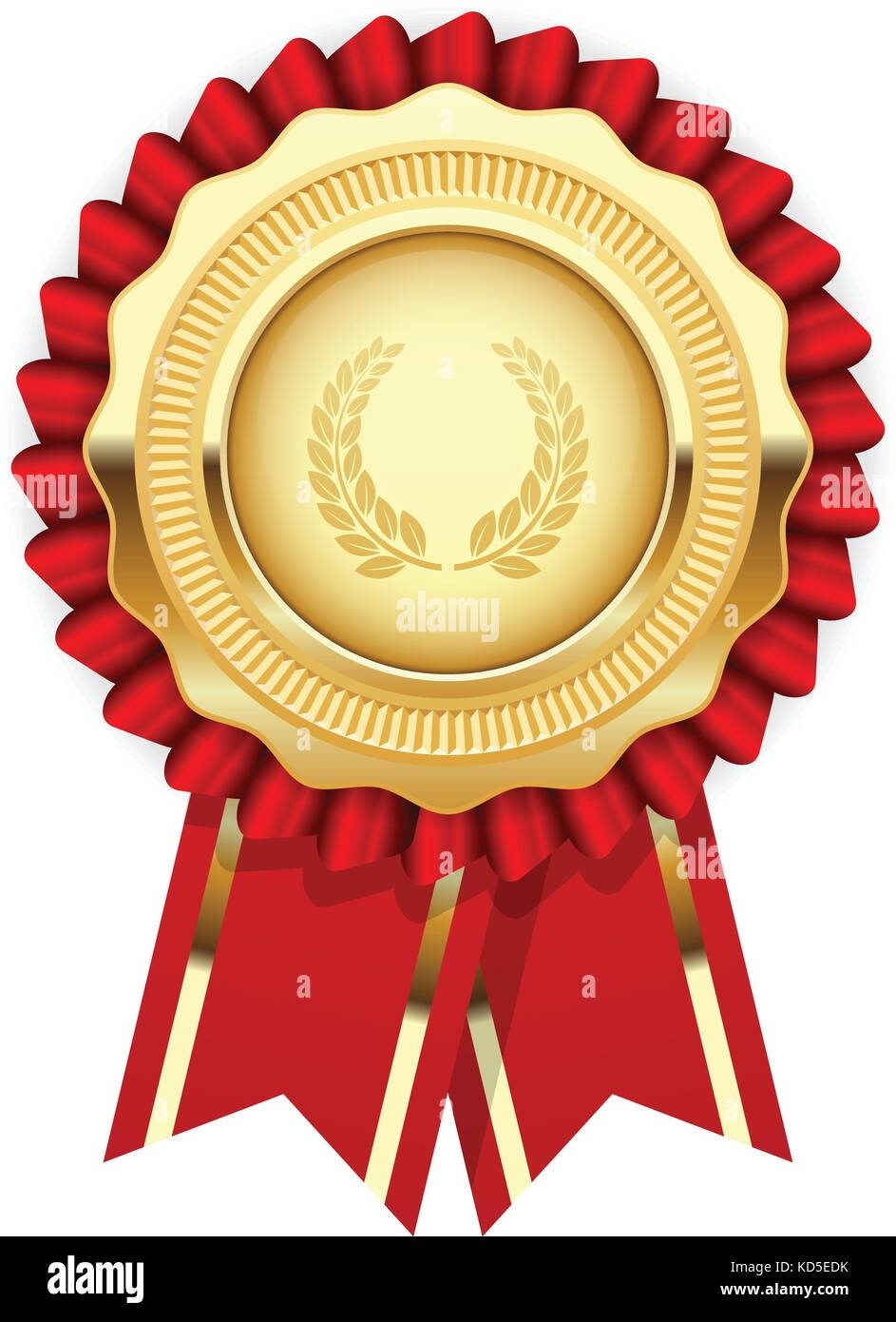 Blank Award Template Rosette With Golden Medal Stock Vector Image U0026 Art Alamy