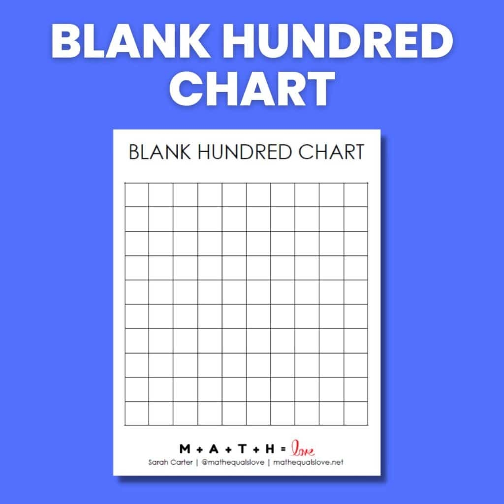 Blank Hundred Chart Free Printable PDF 