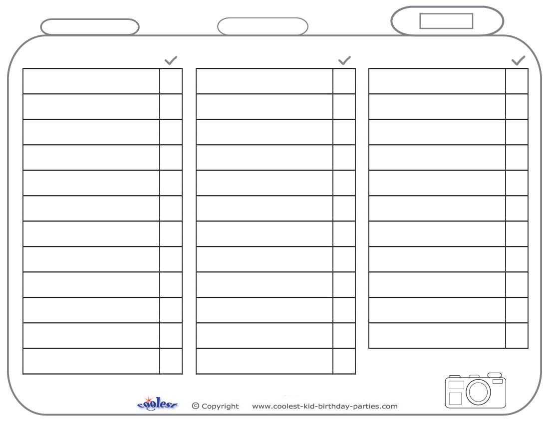 Blank Printable Photo Scavenger Hunt List Coolest Free Printables