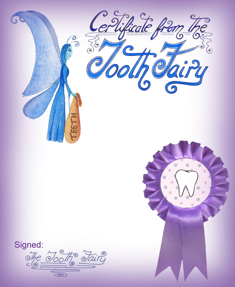 Blank Purple Tooth Fairy Certificate Rooftop Post Printables