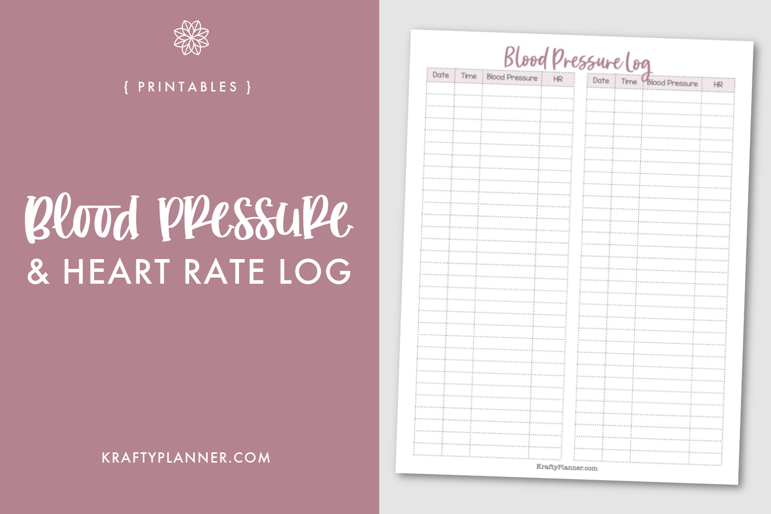Free Printable Bp Log