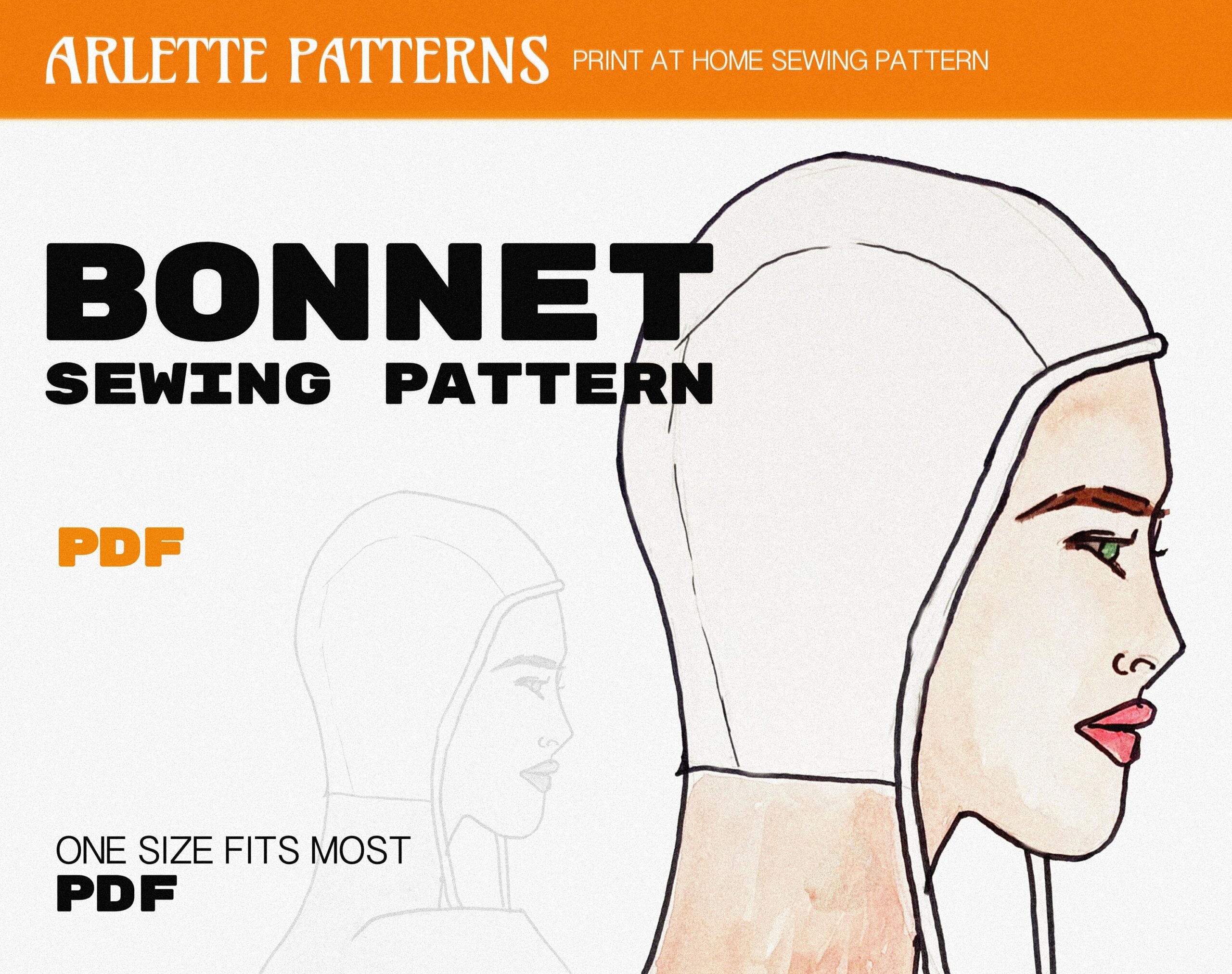 Bonnet Sewing Pattern PDF Download Etsy