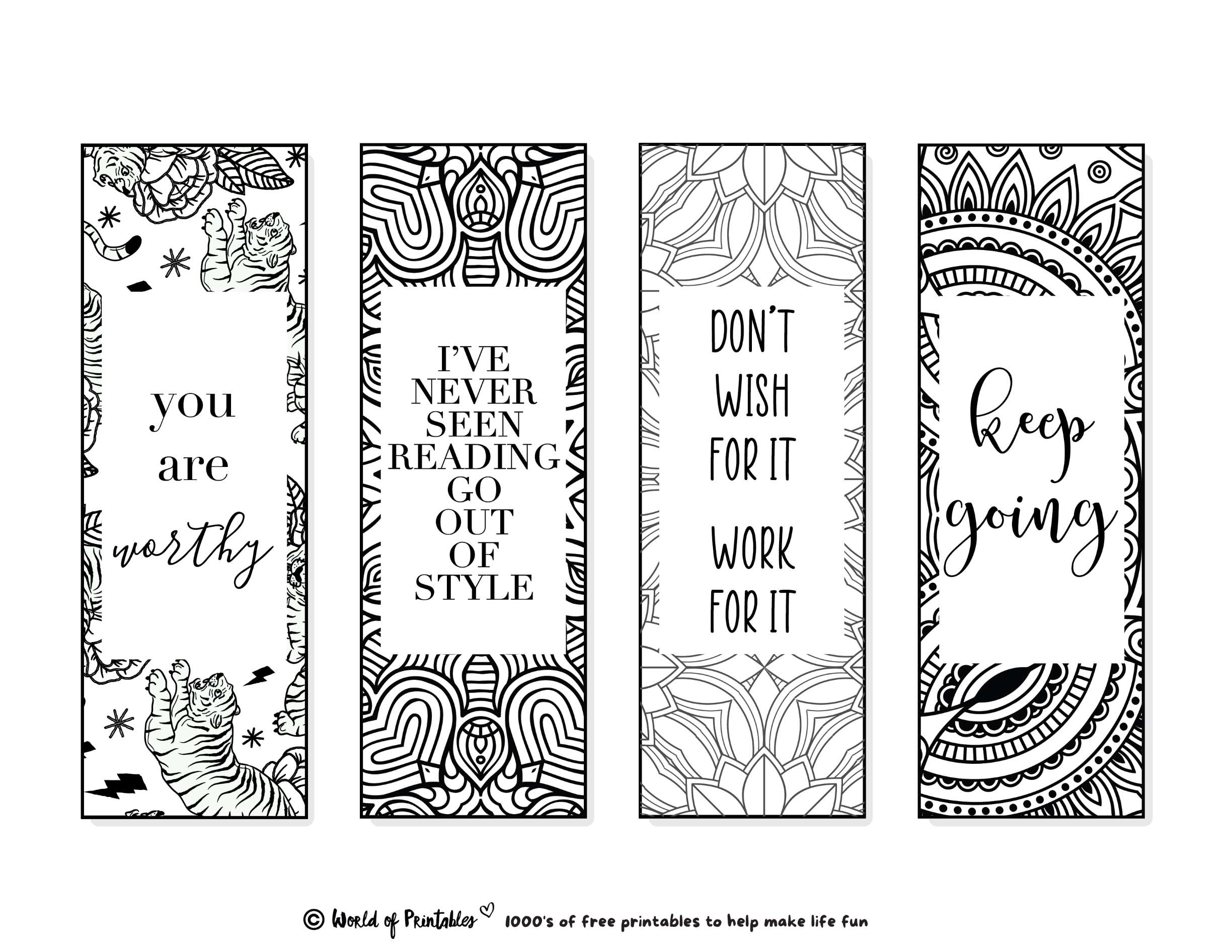 Free Printable Bookmark To Color