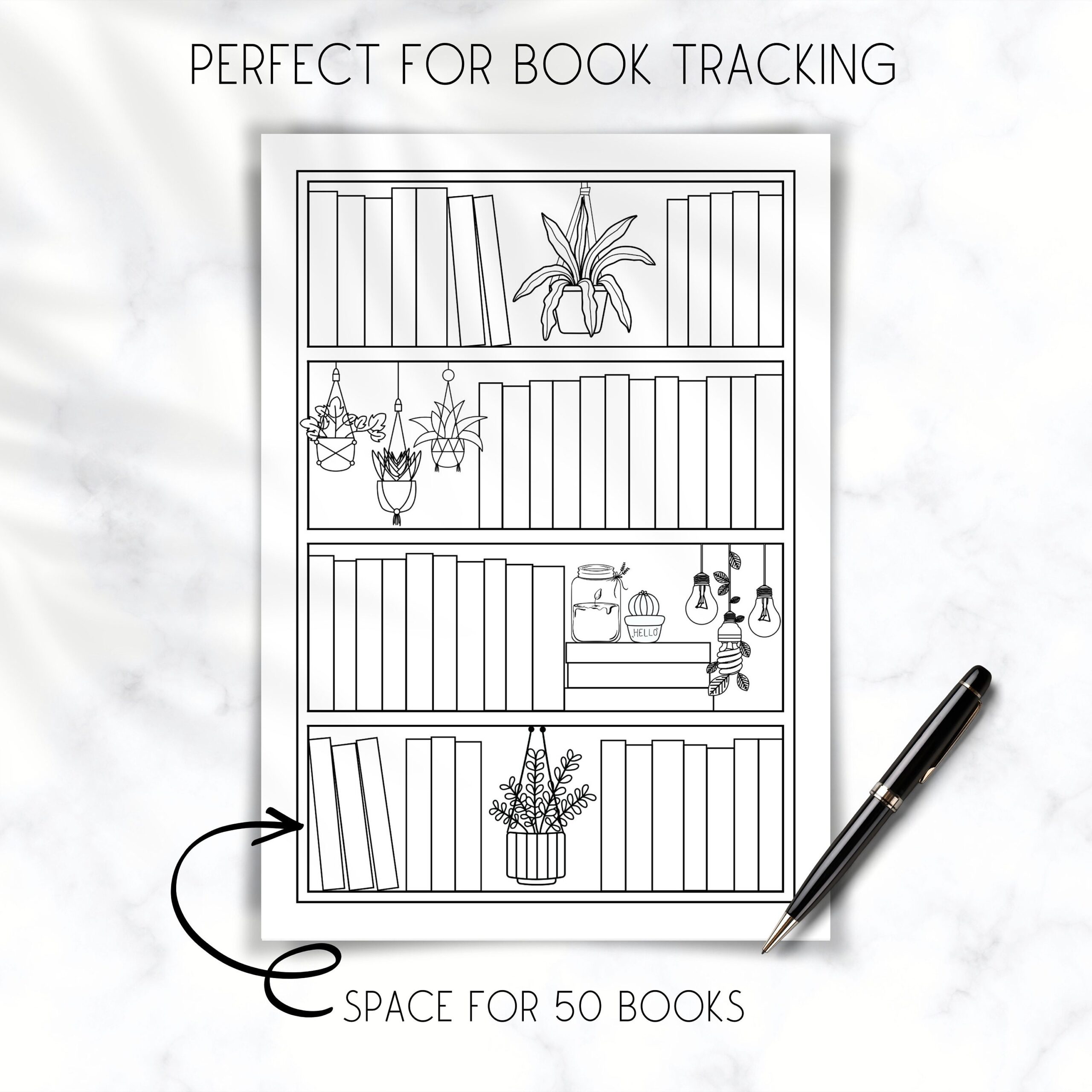 Bookshelf Reading Tracker Printable Reading Planner Reading 