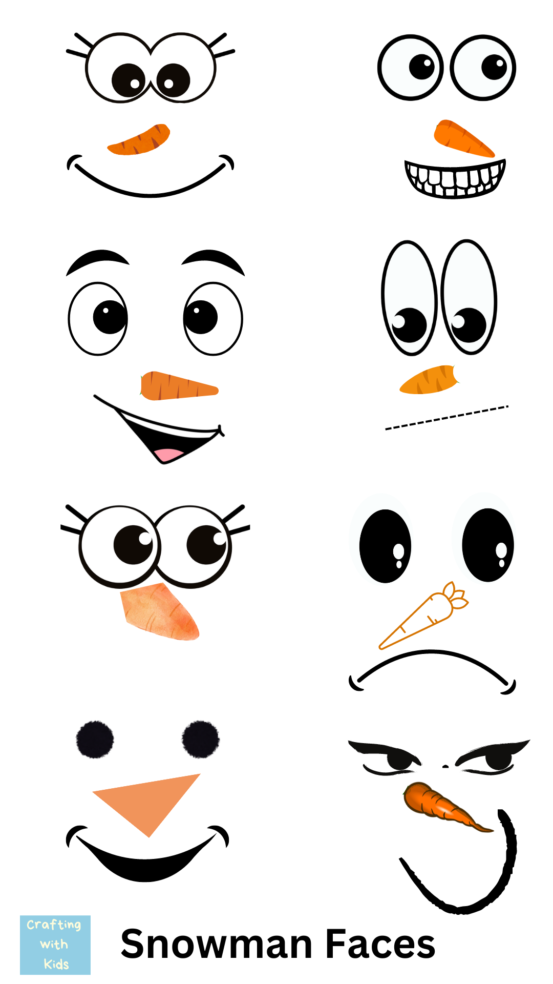 Bring Your Snowman To Life With These Free Printable Faces