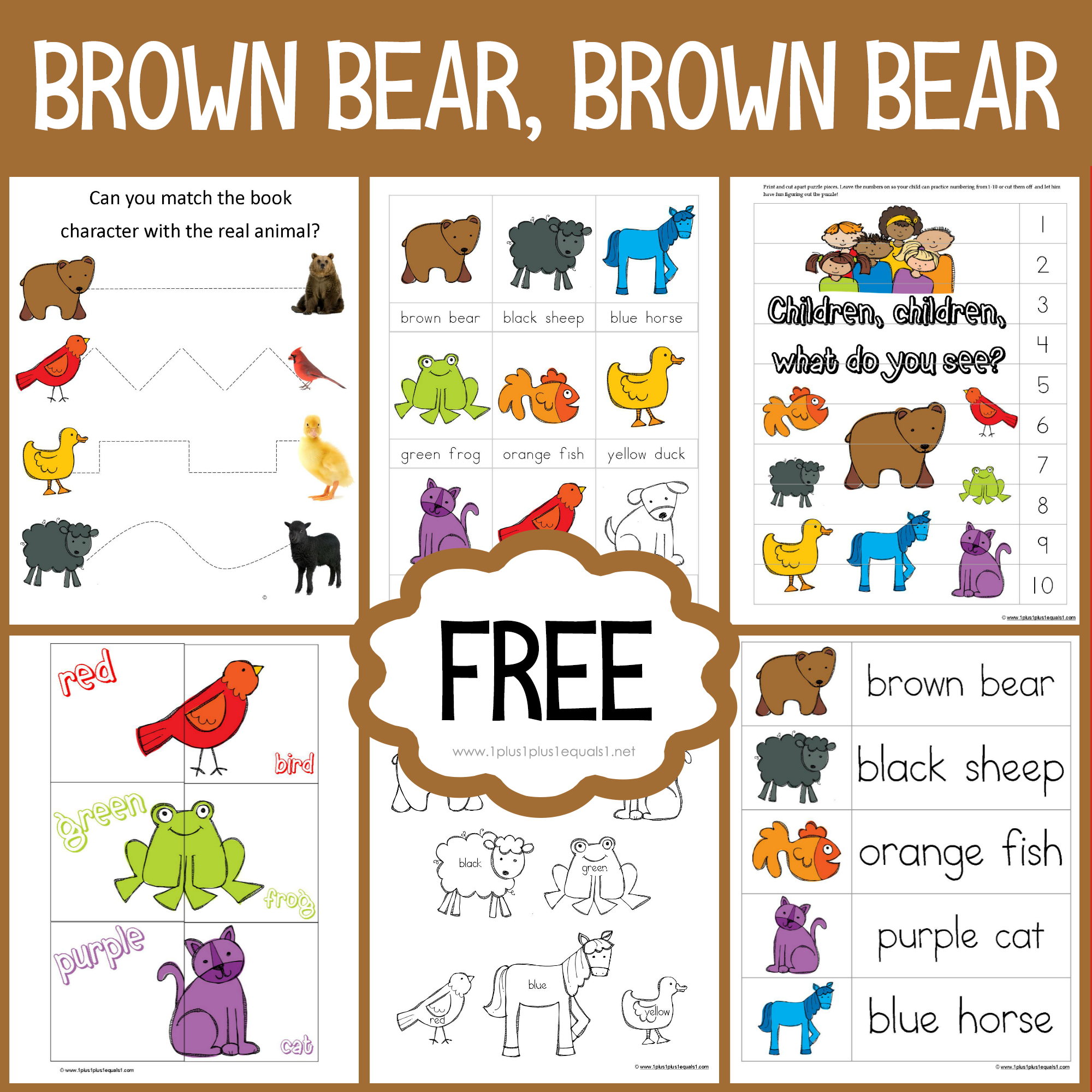 Brown Bear Brown Bear Printables Updated 1 1 1u003d1