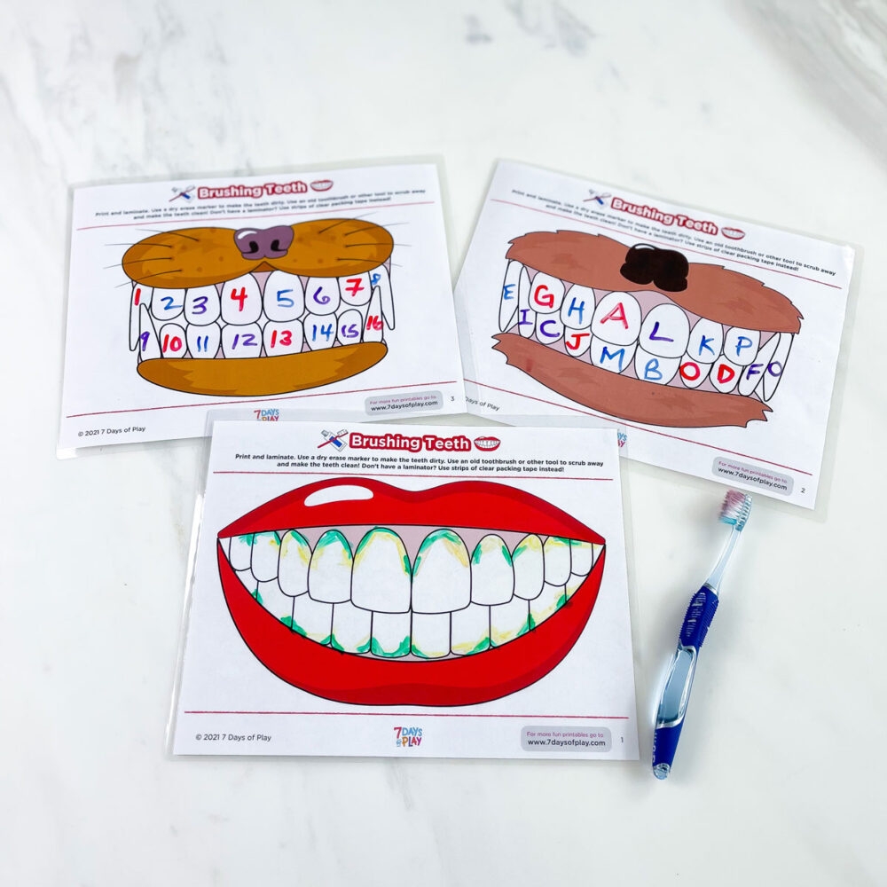 Brush The Teeth Printable For Kids 7 Days Of Play