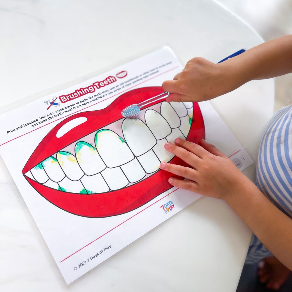 Brush The Teeth Printable For Kids 7 Days Of Play