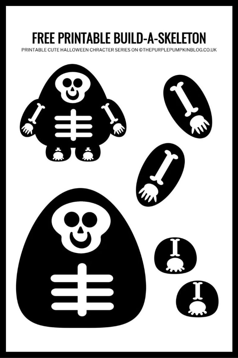 Build A Skeleton Free Printable Halloween Paper Craft For Kids