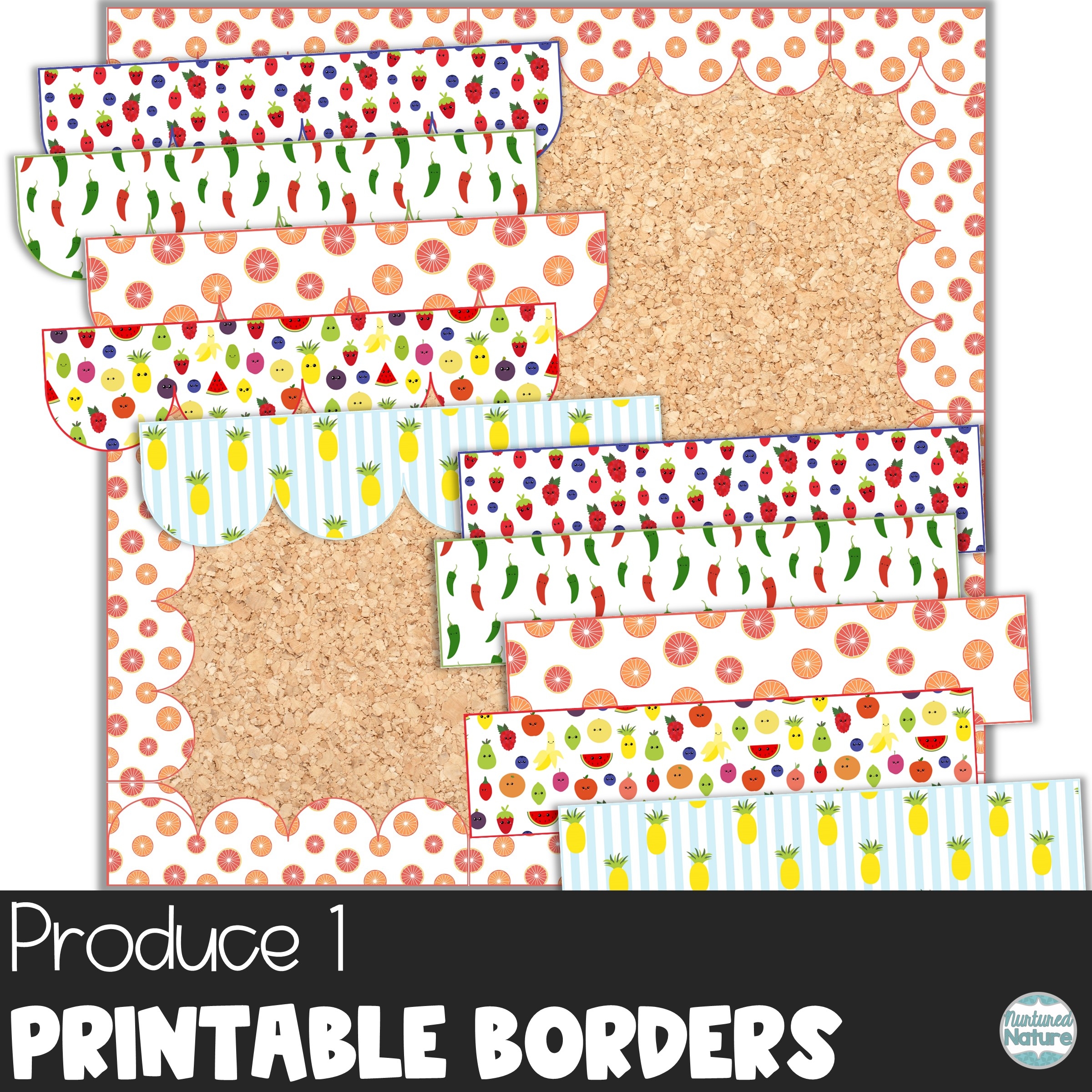 Bulletin Board Border Printable Classroom Decor Fresh Produce Fruit And Veggie Theme Made By Teachers
