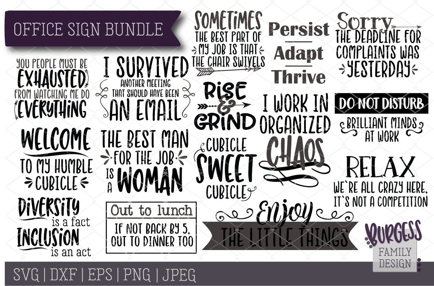 BUNDLE Office Signs Cut Files U0026 Printables By Burgess Family Worksheets Library