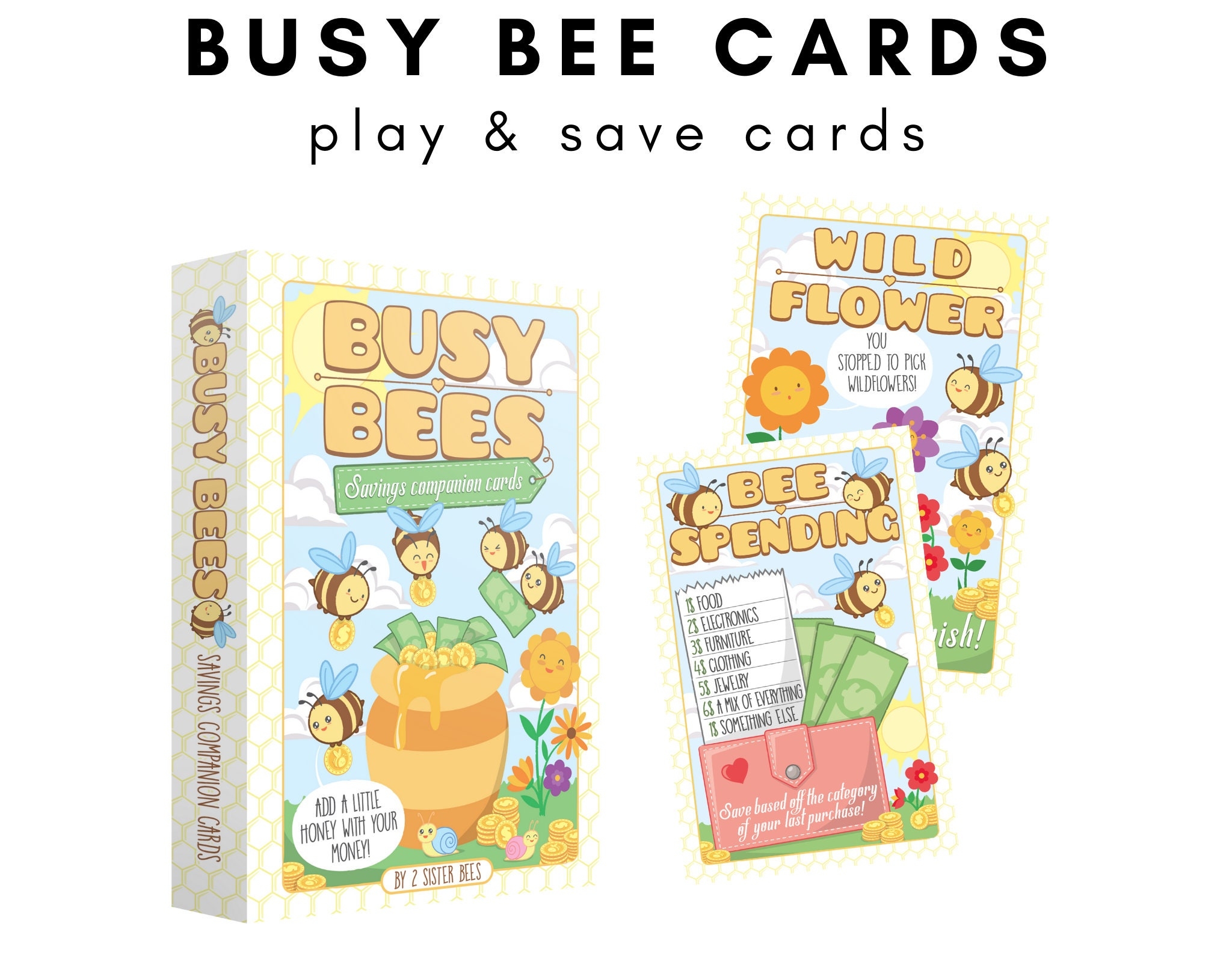BUSY BEES Companion Cards 2 Sister Bees ORIGINAL Playing Card 