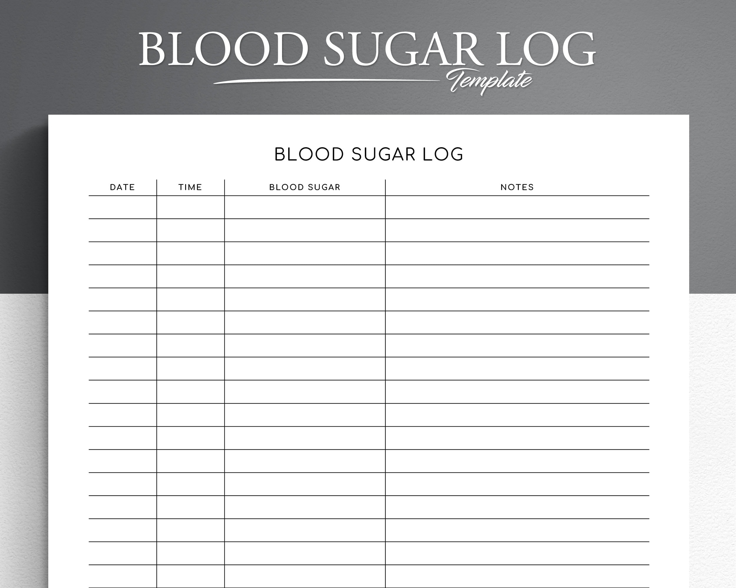 Buy Blood Sugar Log Printable Blood Sugar Tracker Editable 