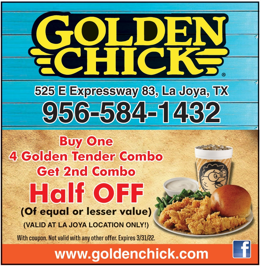 BUY ONE 4 GOLDEN TENDER COMBO GET 2ND COMBO HALF OFF OF EQUAL OR 