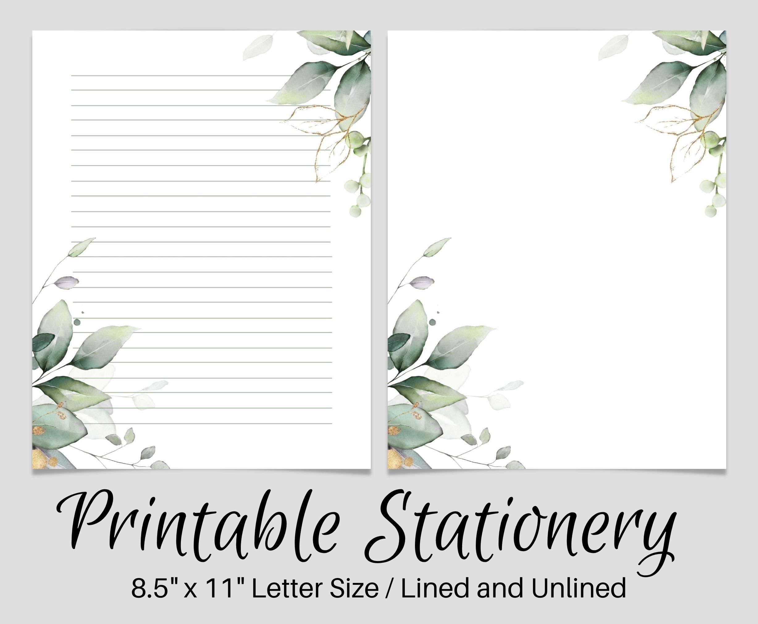 Buy Printable Writing Paper PRINTABLE Stationery Printable Stationary Botanical Letter Writing Paper Writing Set Notepaper Penpal Online In India Etsy
